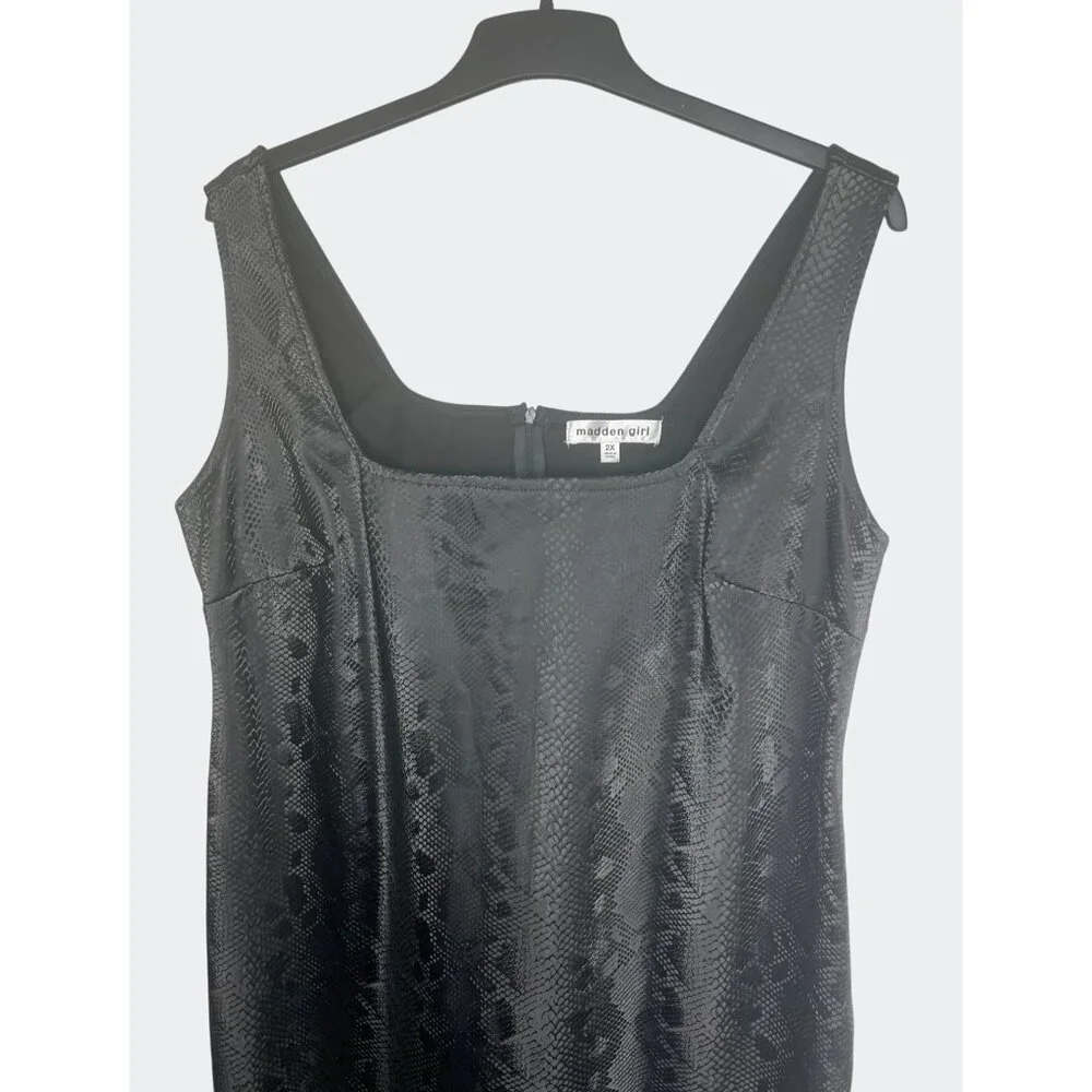 Madden Girl Black Faux Snakeskin Sleeveless Bodycon Dress 2X - Picture 12 of 14